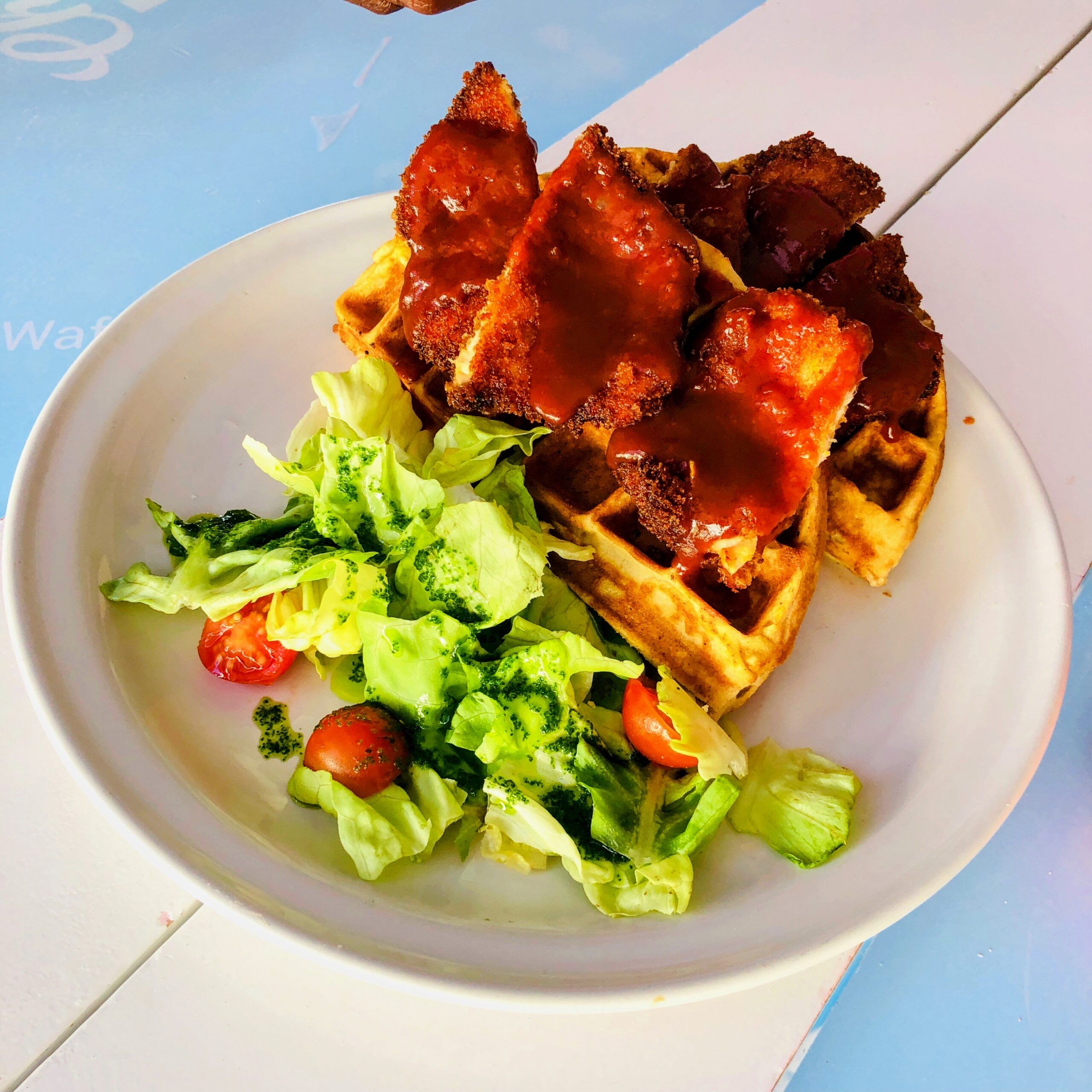 Playa Del Carmen Mexico Chez Waffle BLT With Salad