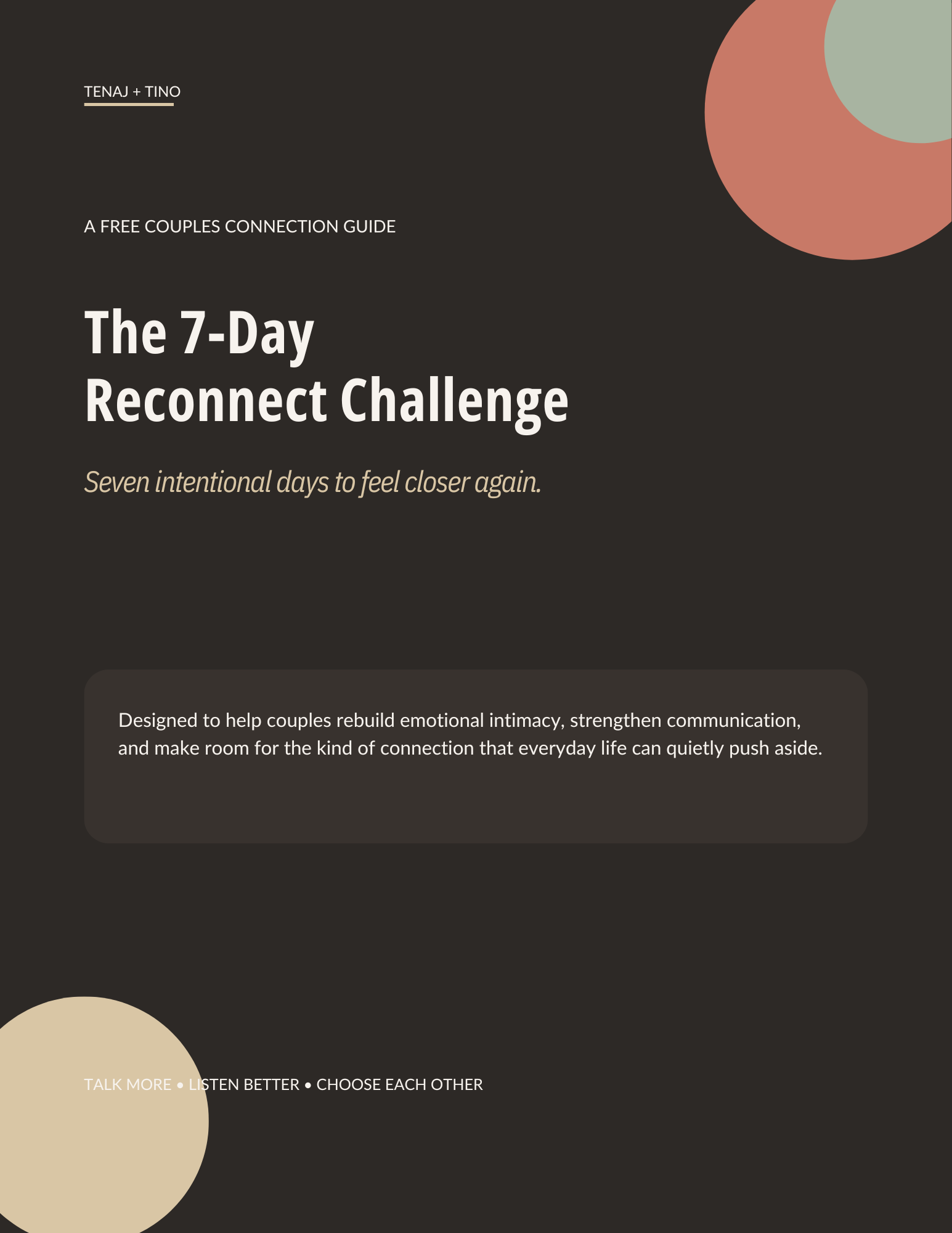 Cover of The 7-Day Reconnect Challenge, a free couples connection guide